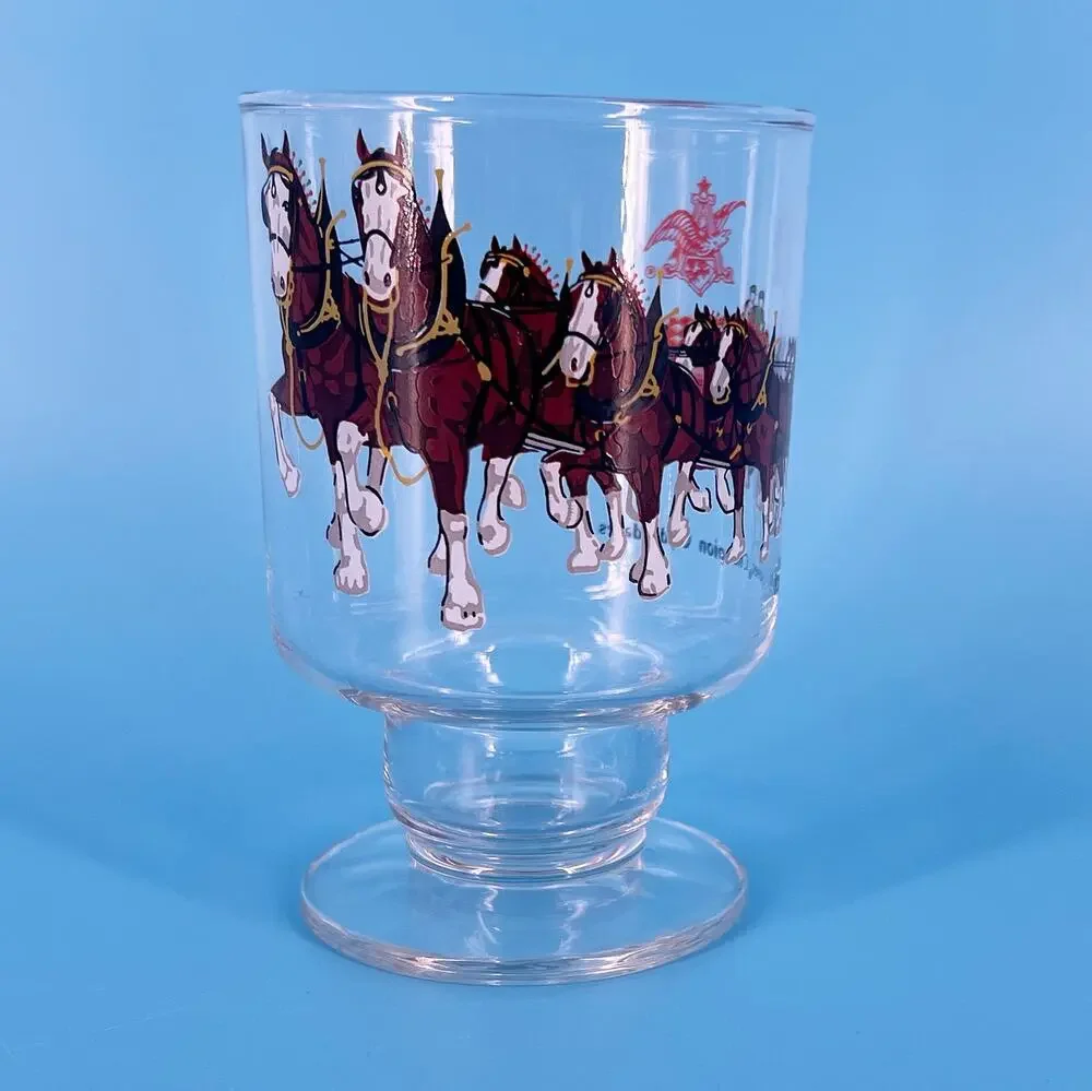 Budweiser Champion Clydesdale pedestal glass